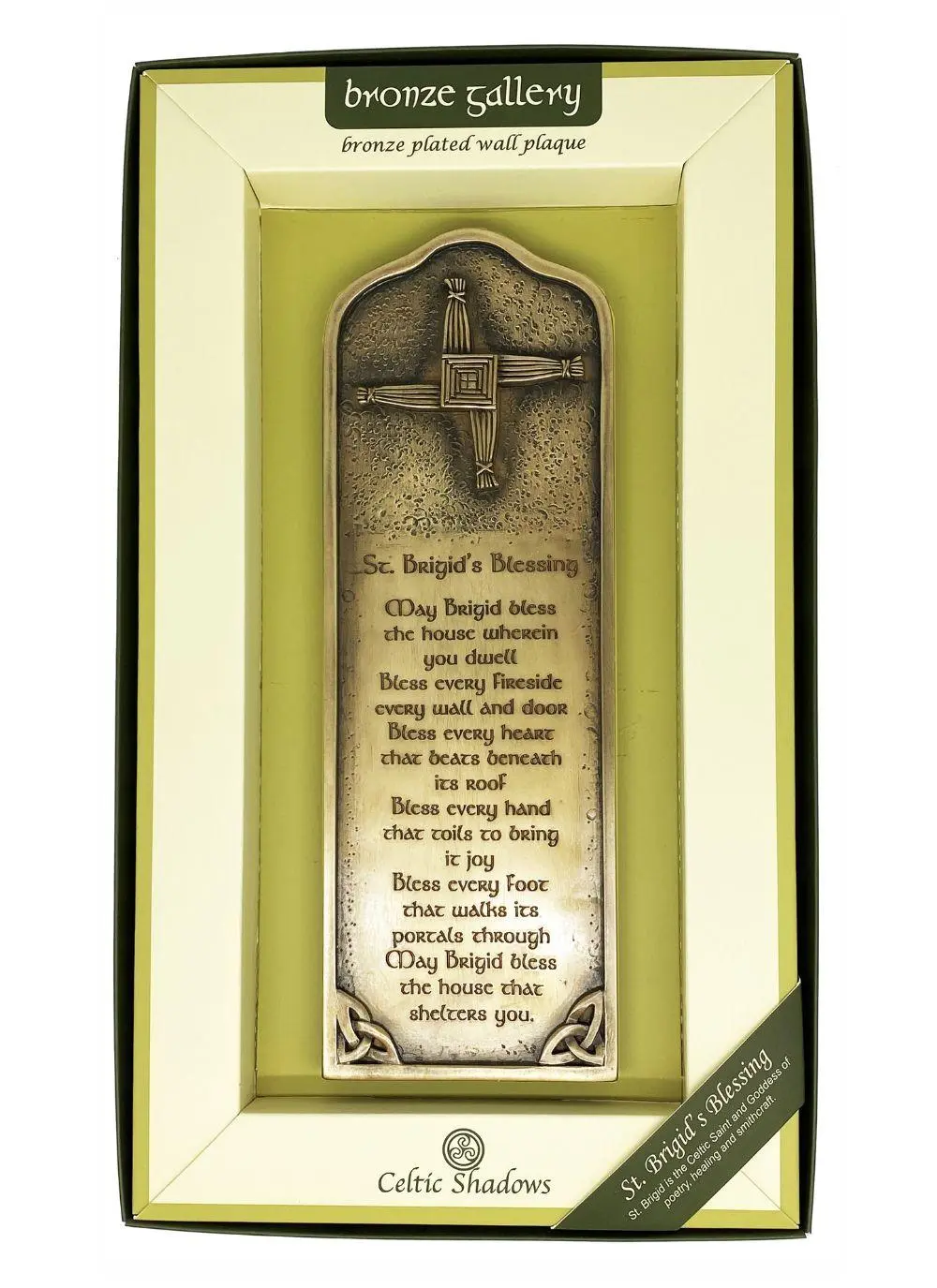 bronze wall plaque with engraved inscription in packaging